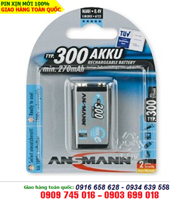 Pin sạc 9V Ansmann MaxE300 Mignon Akku Recharge Battery 1,2V chính hãng